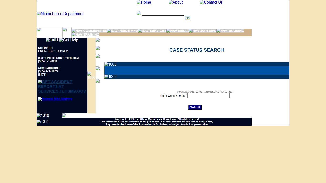 Case Status Search - Miami Police Department