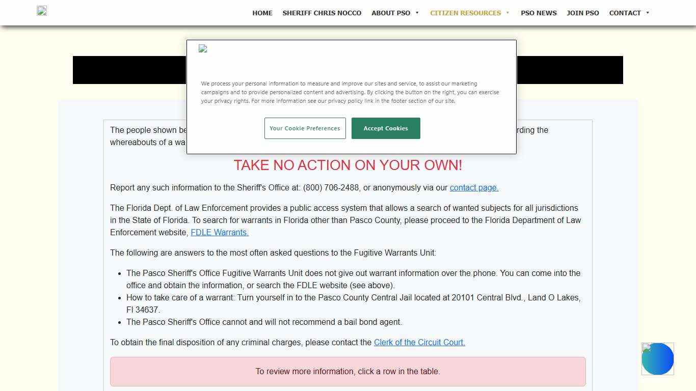 Active Warrants - Pasco Sheriff's Office