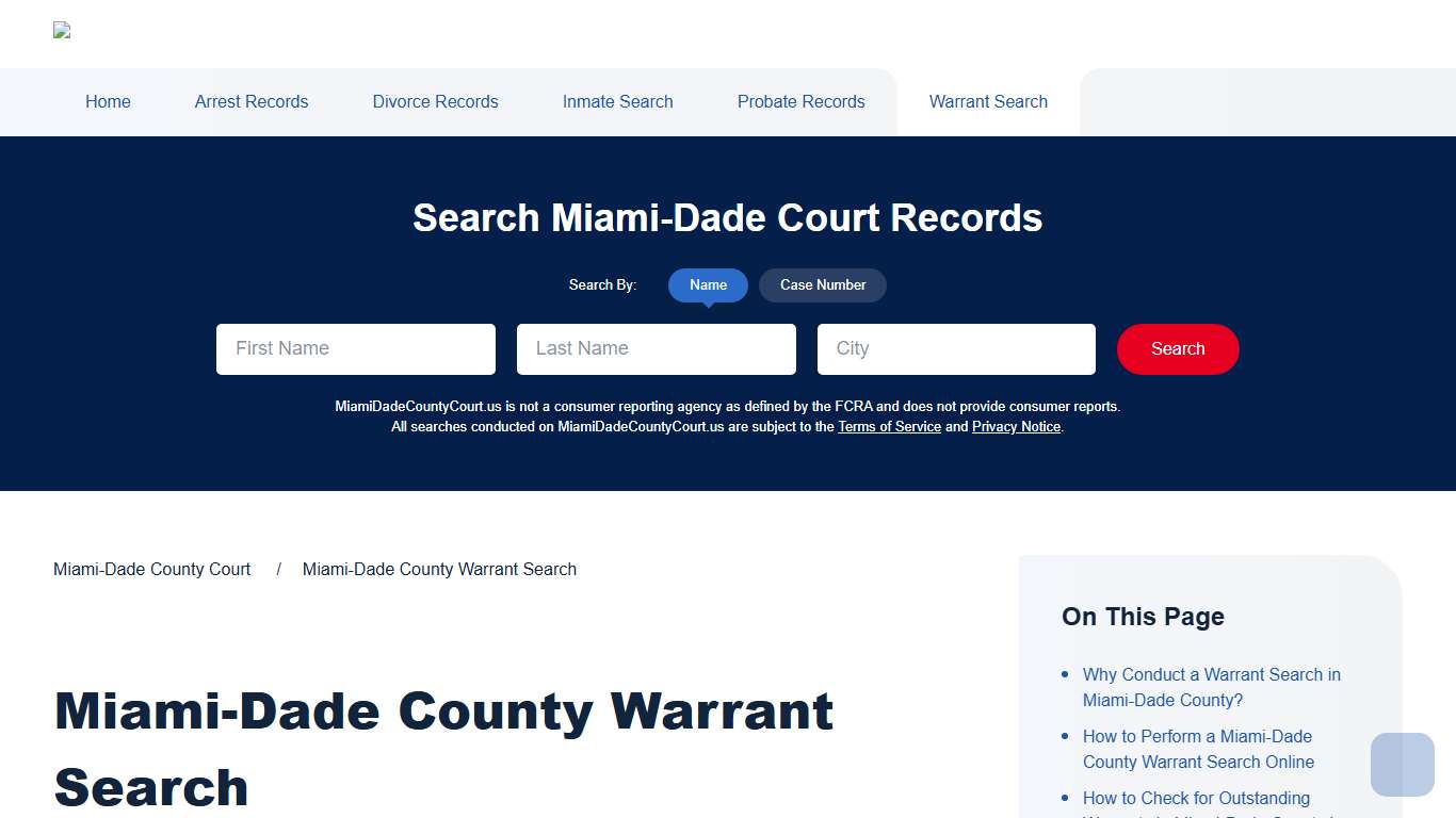 Miami-Dade County Warrant Search Miami-Dade County Court