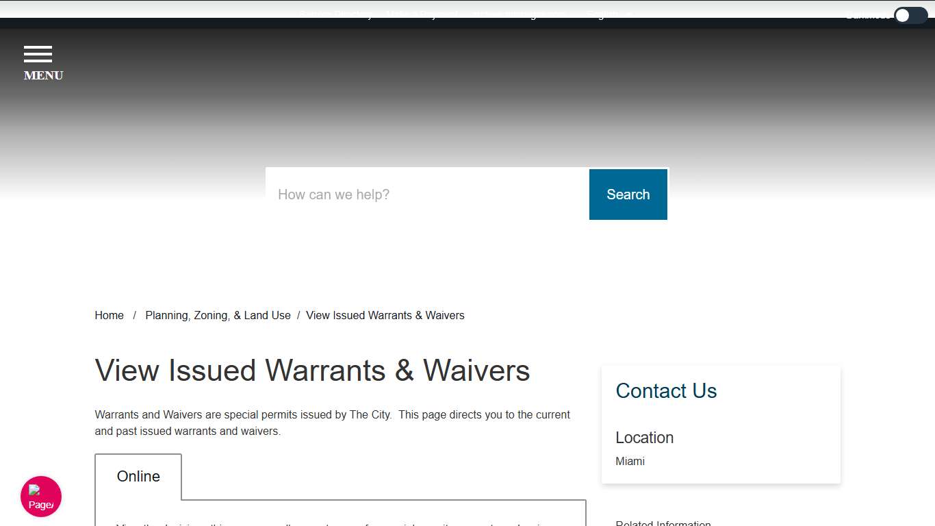 View Issued Warrants & Waivers - Miami